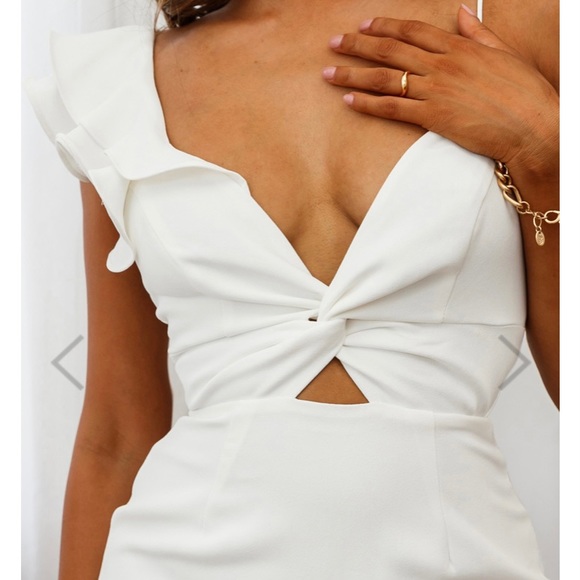 WHITE MIDI DRESS - Picture 2 of 4